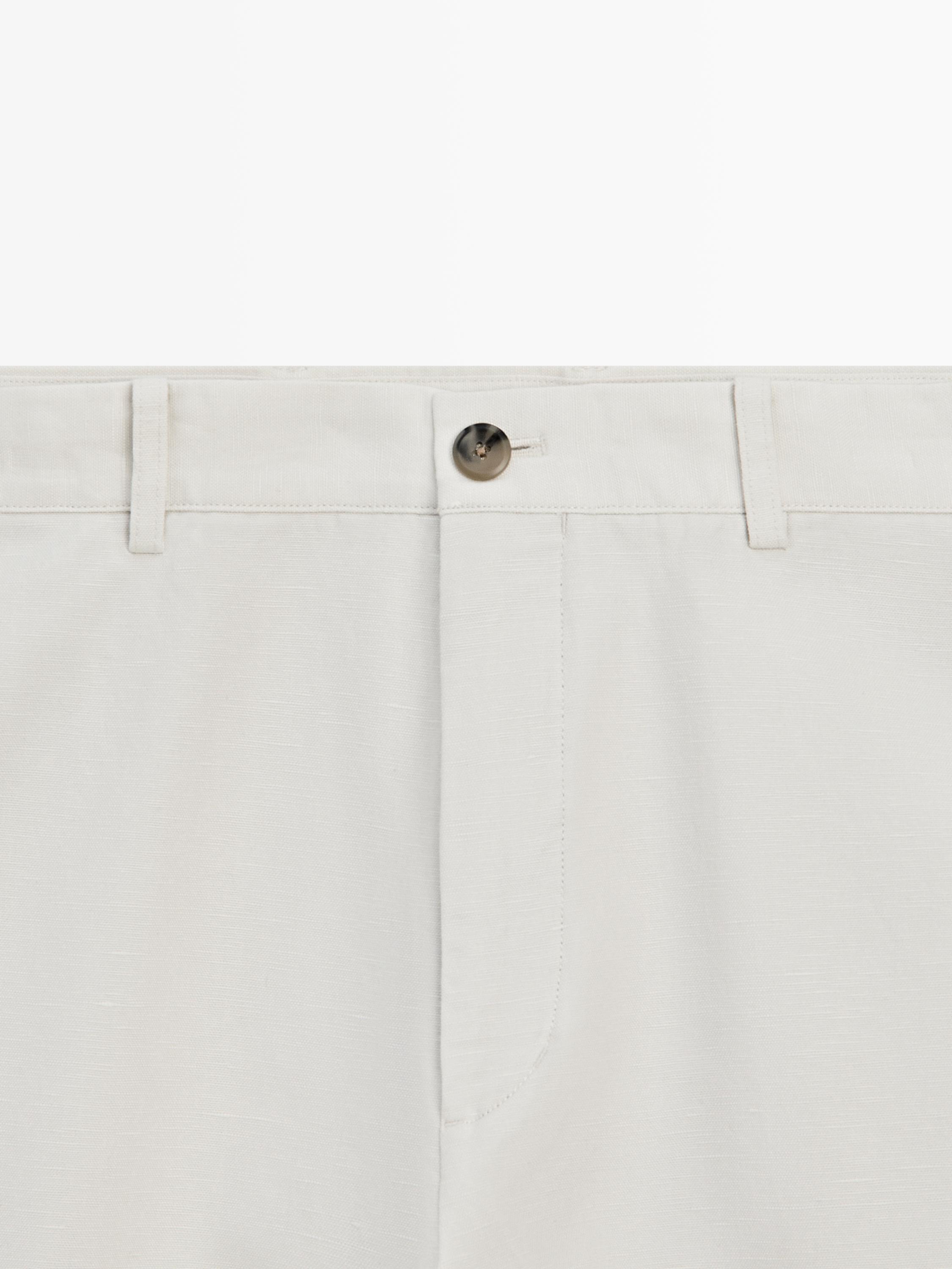 Pantalon tapered fit coton et lin
